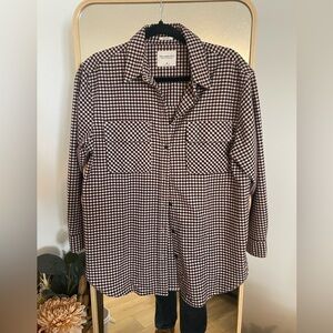 Abercrombie & Fitch Plaid Oversized Button- Down Shirt